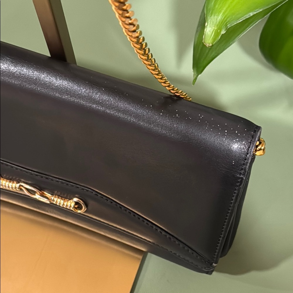 Celine Black and Gold Clutch with Chain Strap - Picture 5 of 15